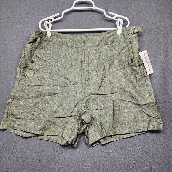 Athleta Voyager Linen Short Womens Plus Size 20 Green NEW Retail $79 - Picture 1 of 15
